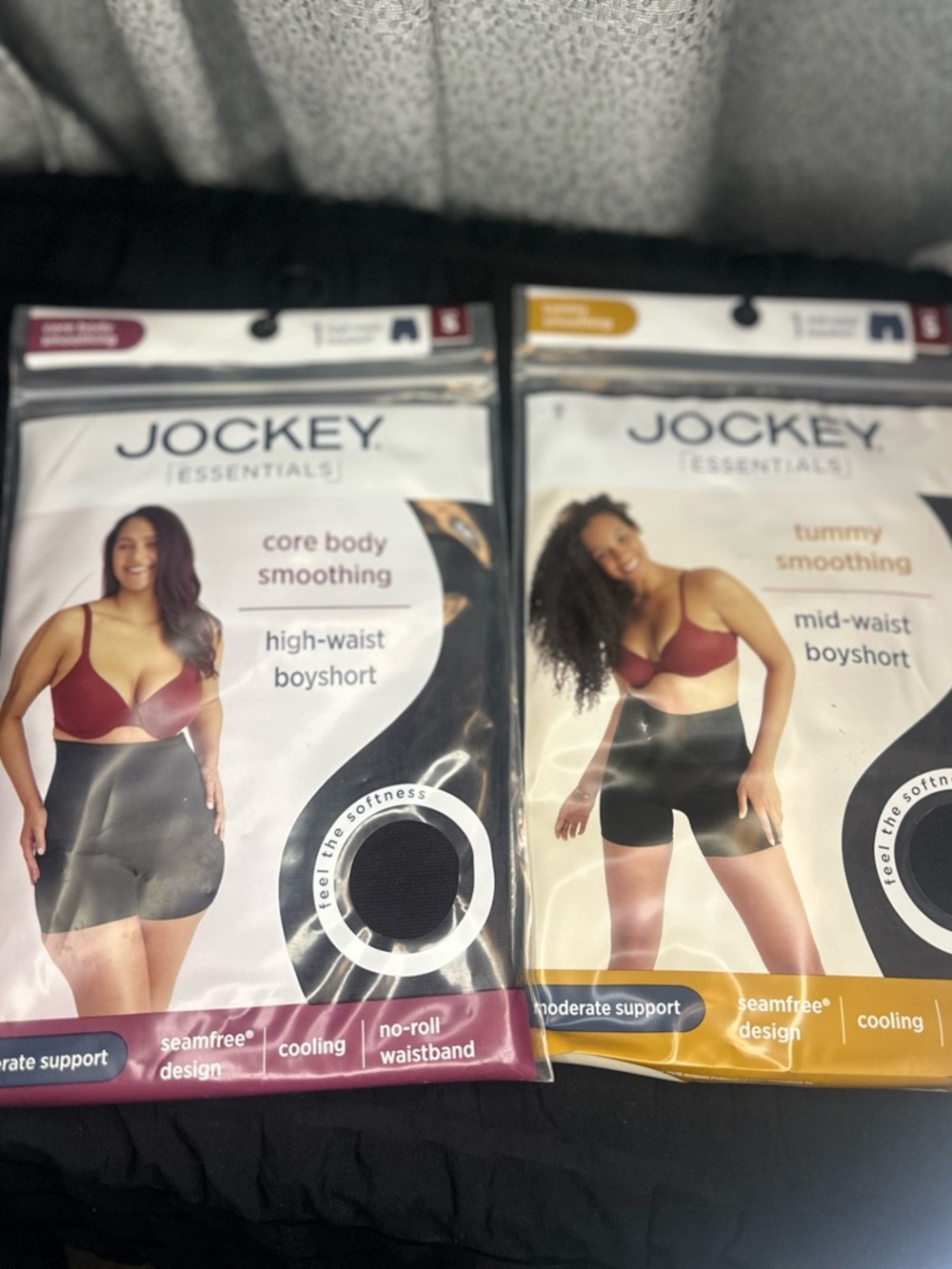Jockey Essentials High-Waist Boyshorts Duo in Black and Burgundy